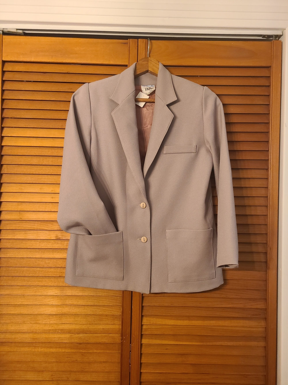 Vintage Tailored Light Taupe Women's Blazer Jacket